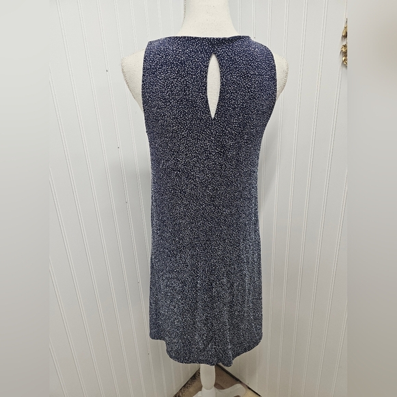 Elegant Navy Blue Sleeveless Dress With Silver Glitter MSK Size S - Picture 3 of 4